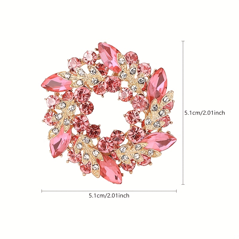 Colorful Round Brooch, Elegant Pin for Dresses and Sweaters